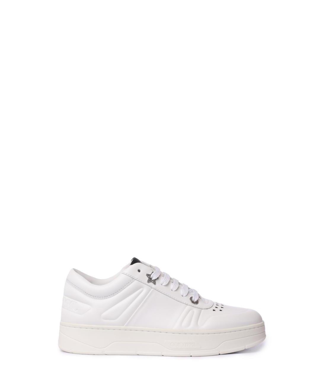 JIMMY CHOO Белые кожаные кеды, фото 1