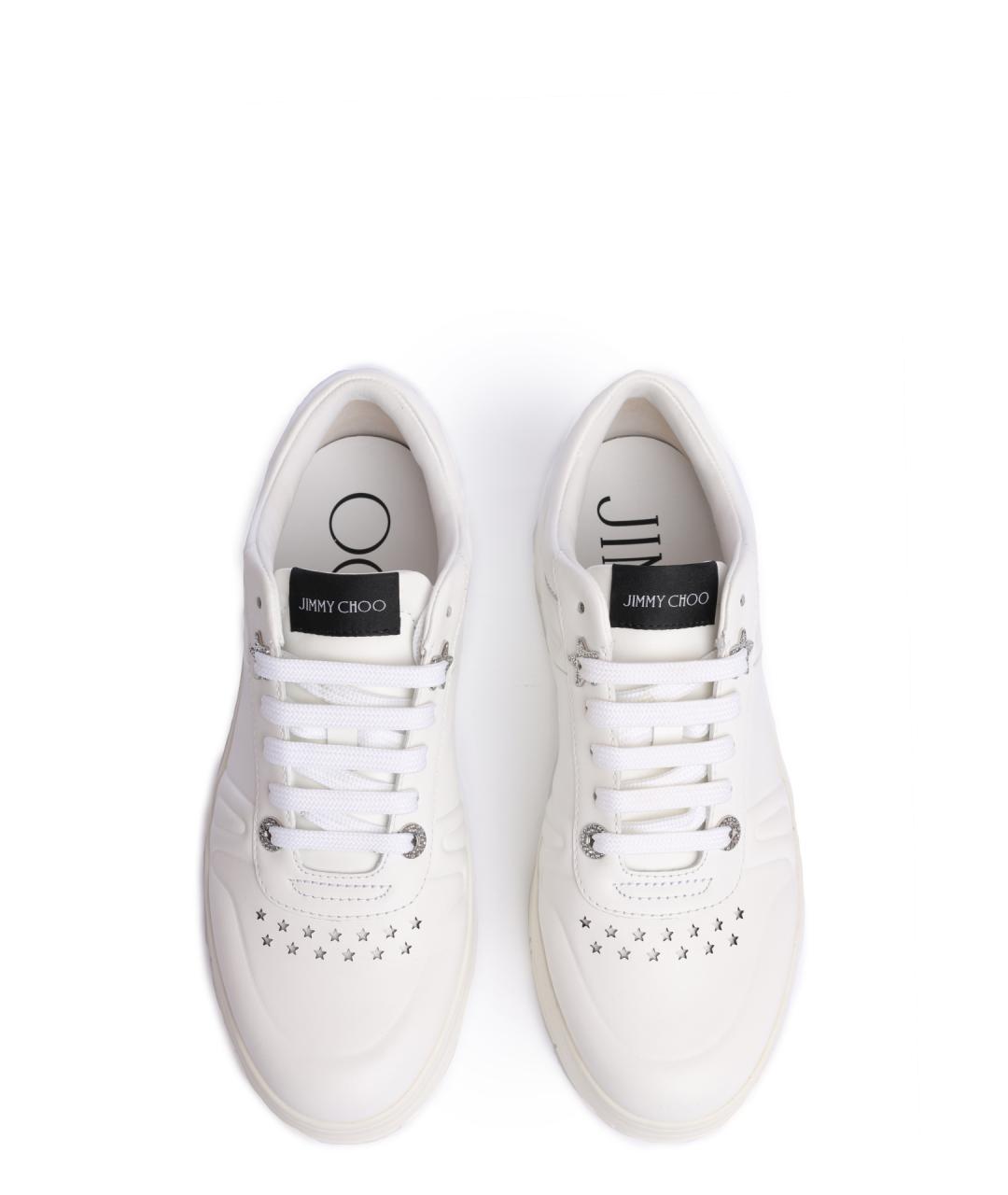 JIMMY CHOO Белые кожаные кеды, фото 3