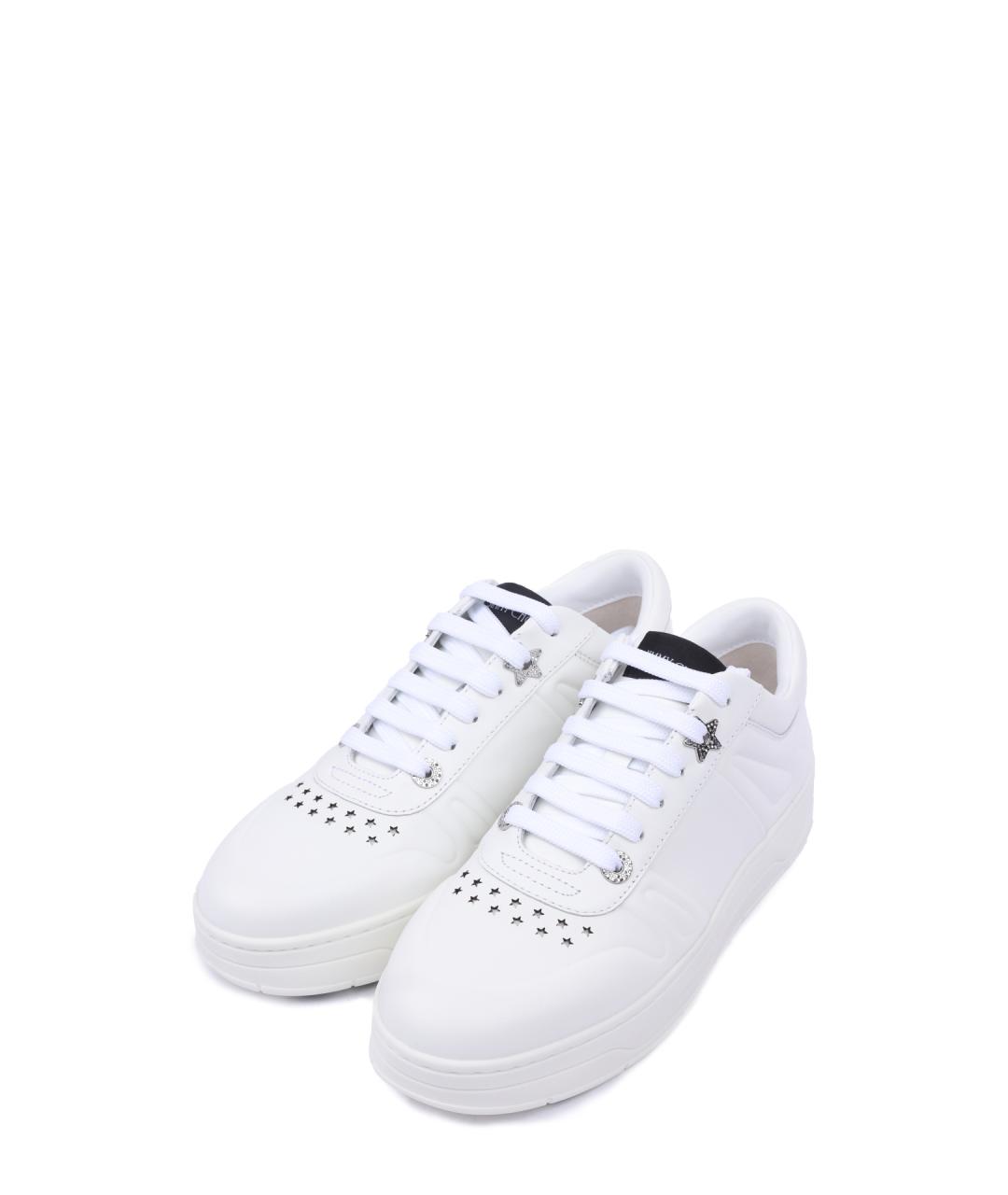 JIMMY CHOO Белые кожаные кеды, фото 6