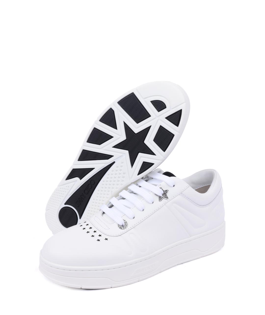 JIMMY CHOO Белые кожаные кеды, фото 9