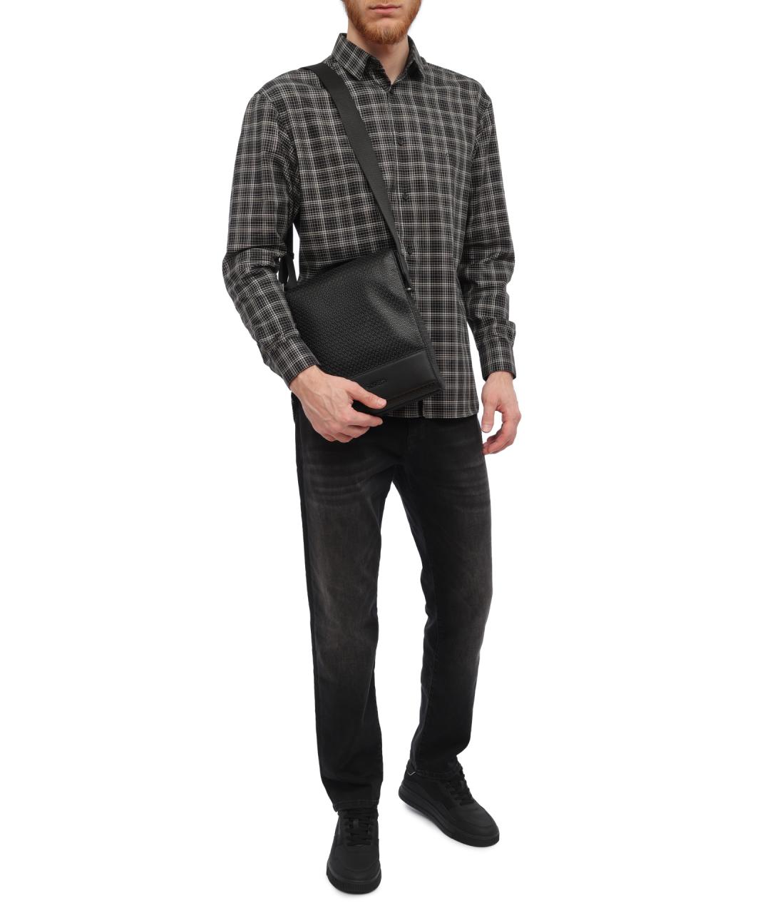 CALVIN KLEIN Черная хлопковая кэжуал рубашка, фото 2