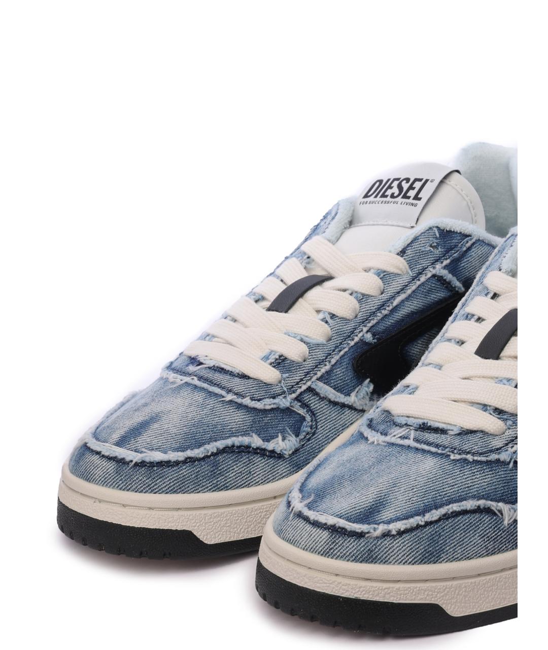 DIESEL Голубые текстильные низкие кроссовки / кеды, фото 6