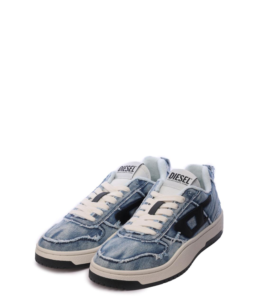 DIESEL Голубые текстильные низкие кроссовки / кеды, фото 2