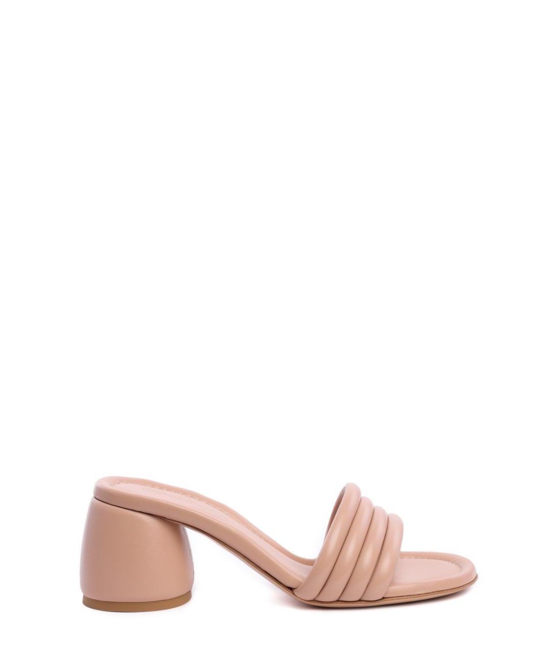 GIANVITO ROSSI Розовые кожаные мюли, фото 1