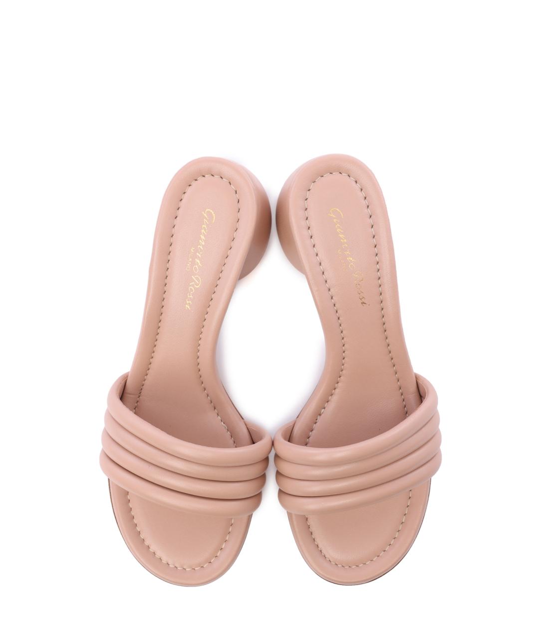 GIANVITO ROSSI Розовые кожаные мюли, фото 4