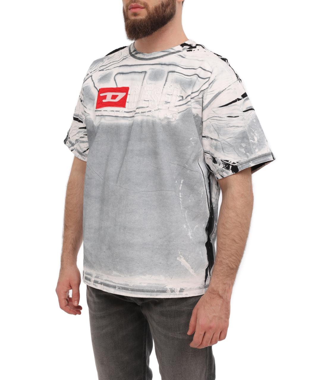DIESEL Серая хлопковая футболка, фото 3