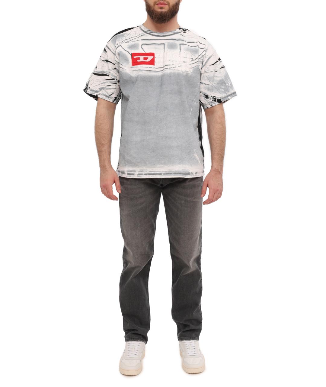 DIESEL Серая хлопковая футболка, фото 2