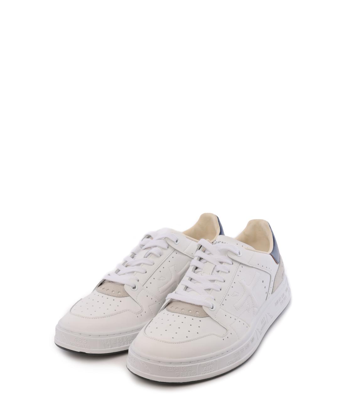 PREMIATA Белые кожаные низкие кроссовки / кеды, фото 2