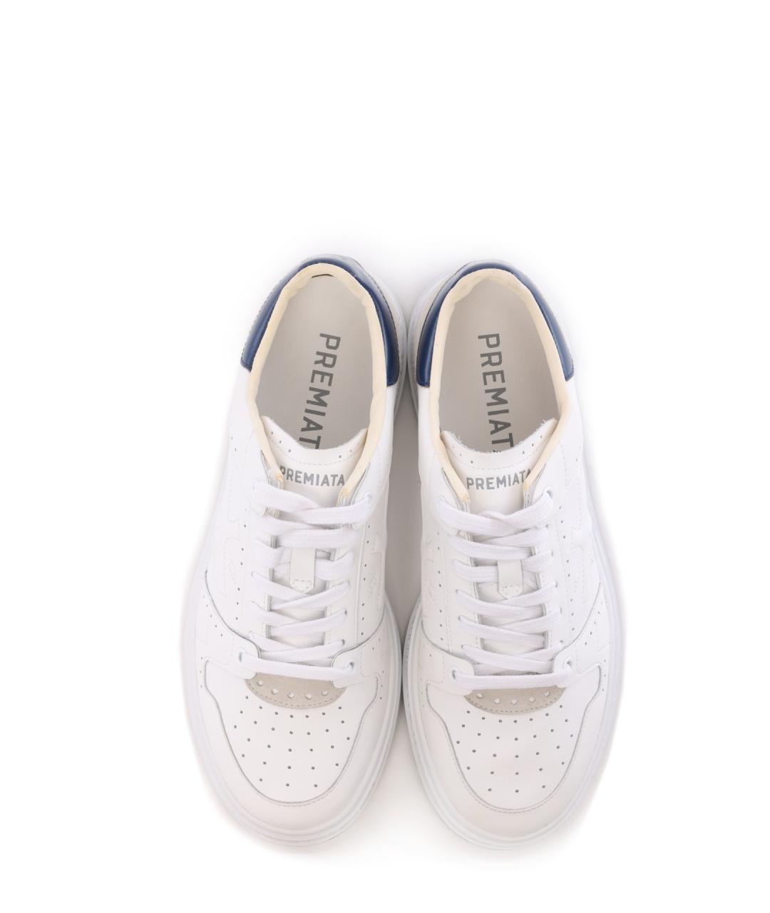 PREMIATA Белые кожаные низкие кроссовки / кеды, фото 5