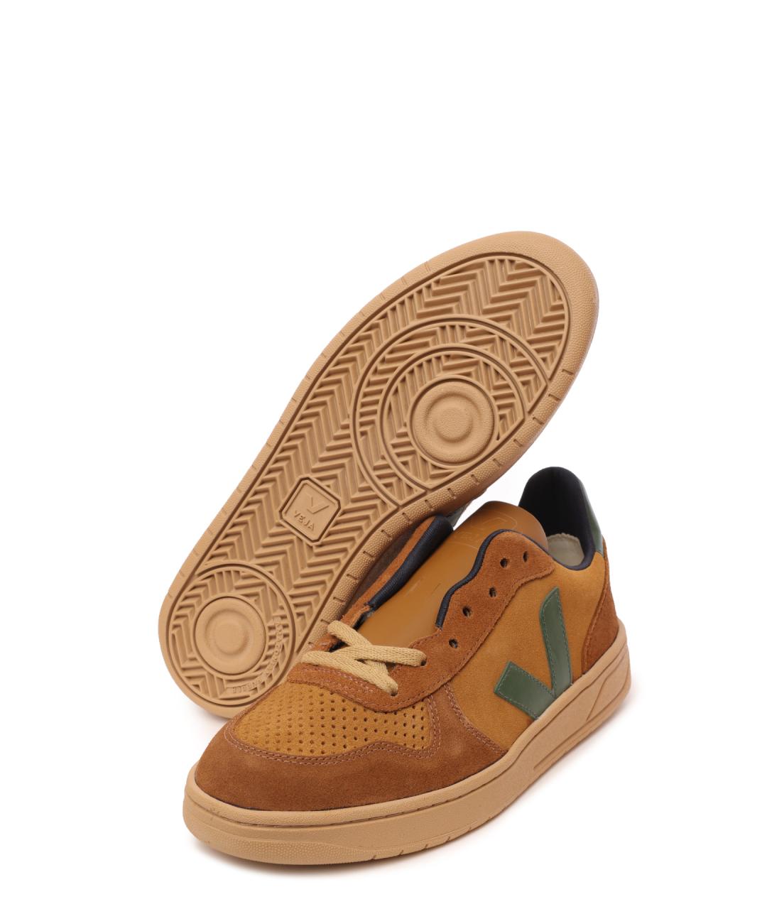 VEJA Коричневые замшевые низкие кроссовки / кеды, фото 4