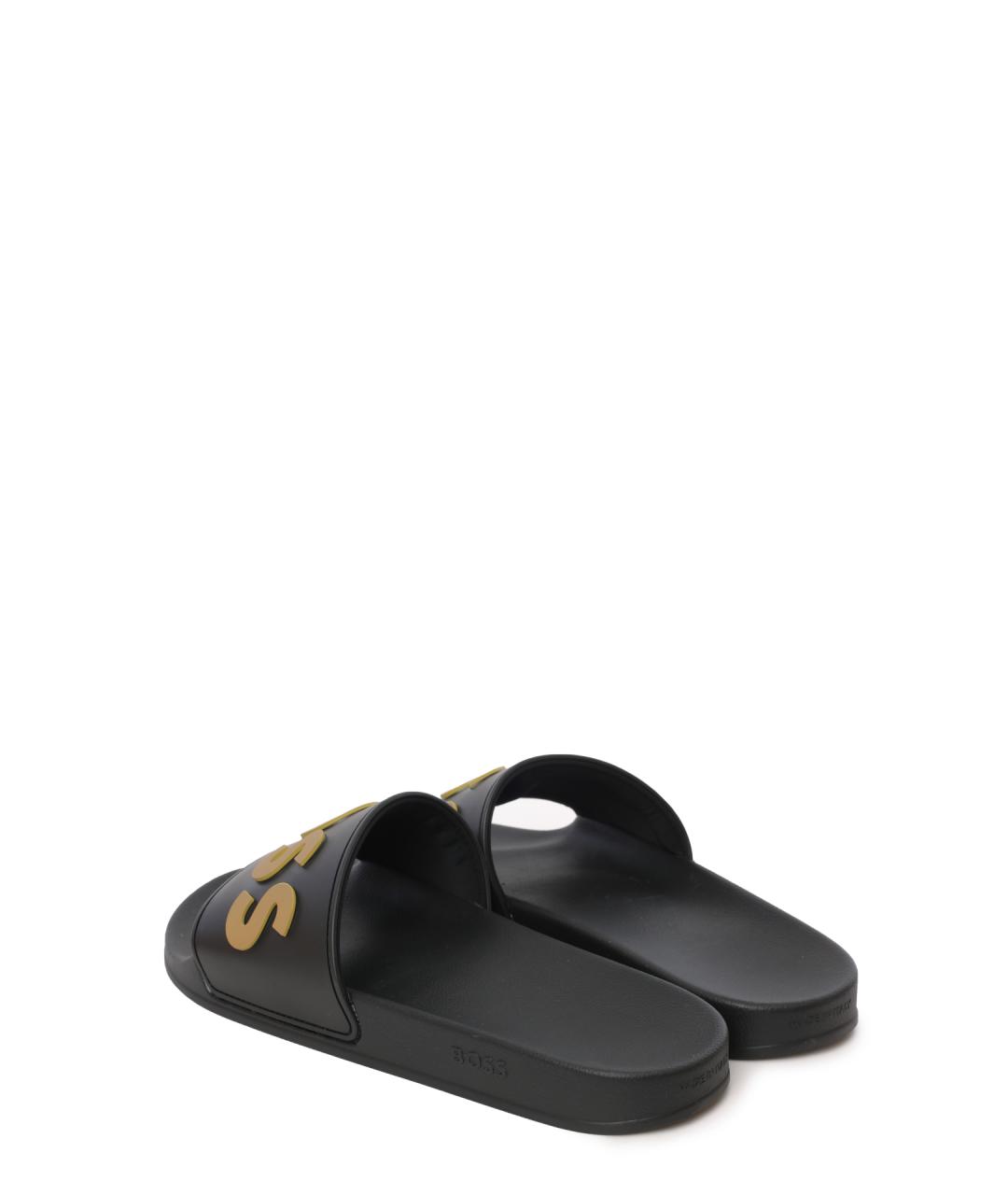 HUGO BOSS Черные резиновые шлепанцы, фото 3