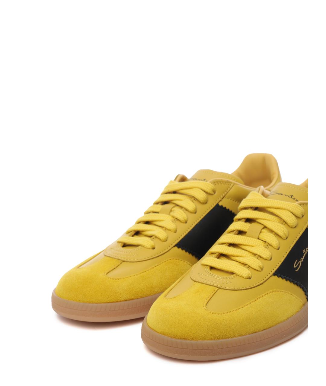 SANTONI Желтые замшевые кеды, фото 6