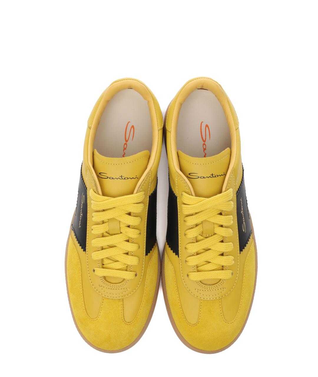 SANTONI Желтые замшевые кеды, фото 5