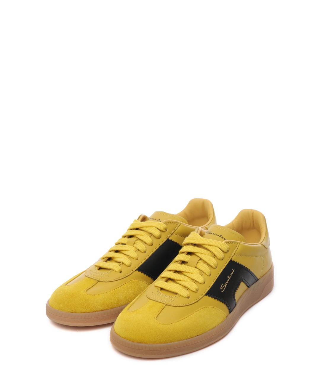 SANTONI Желтые замшевые кеды, фото 2