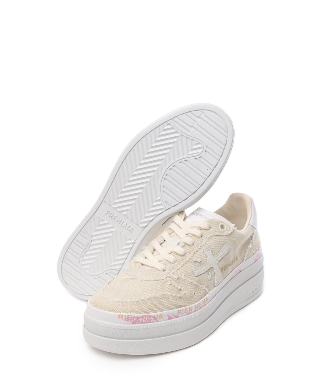 PREMIATA Белые текстильные кеды, фото 4