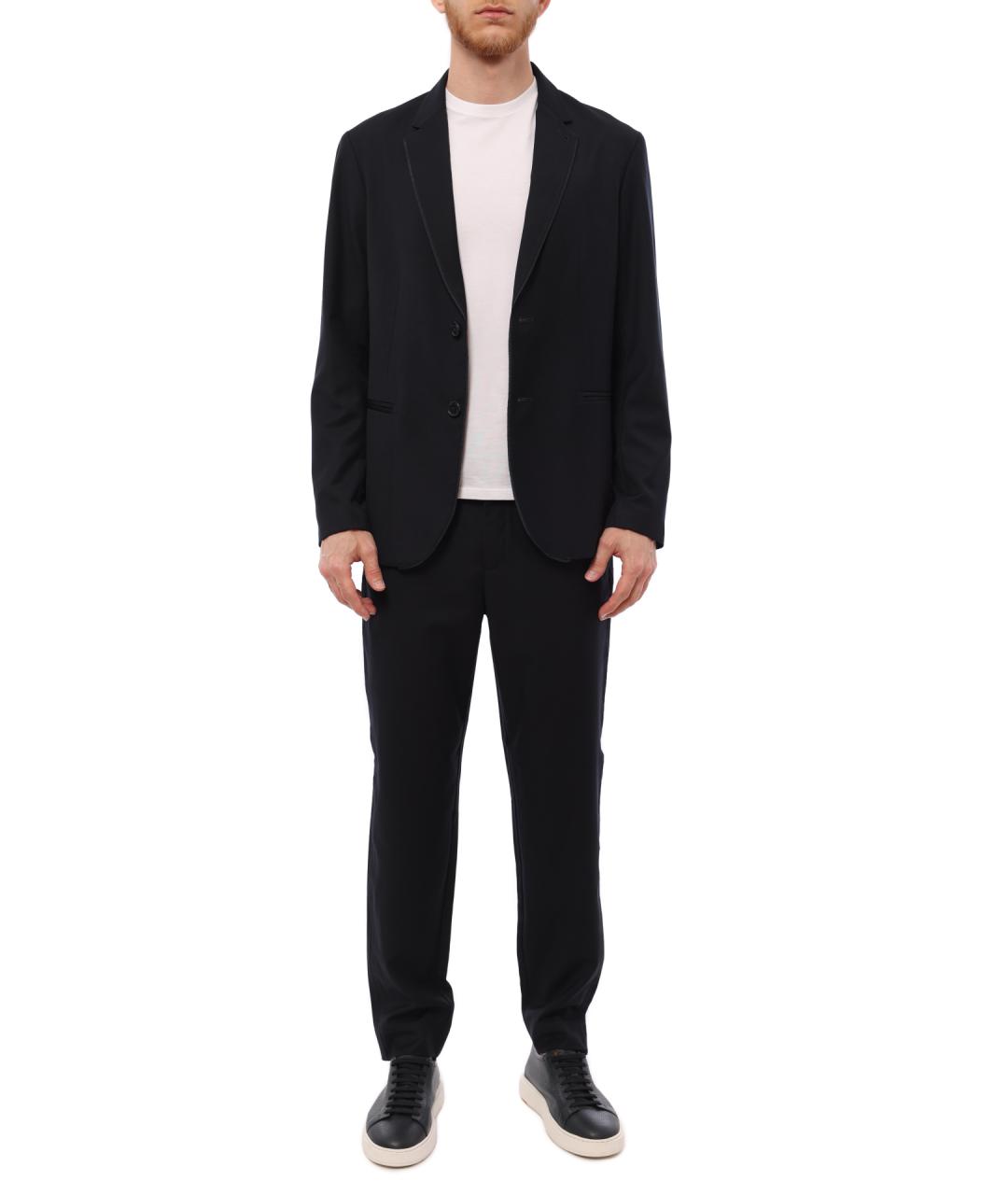 ARMANI EXCHANGE Темно-синий полиэстеровый пиджак, фото 2