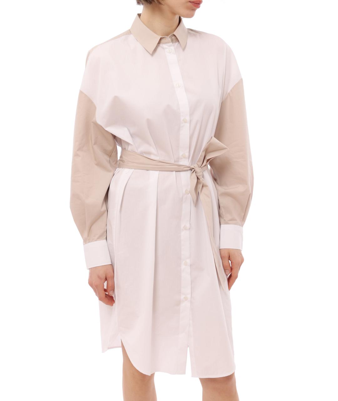 ARMANI EXCHANGE Белое хлопковое повседневное платье, фото 4