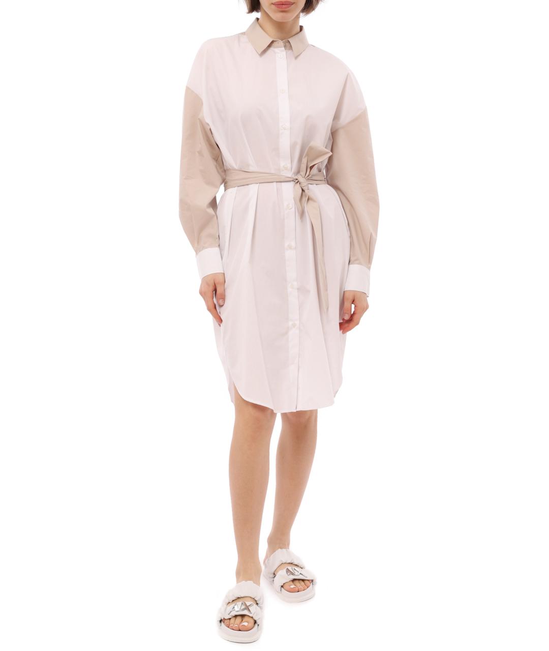 ARMANI EXCHANGE Белое хлопковое повседневное платье, фото 1