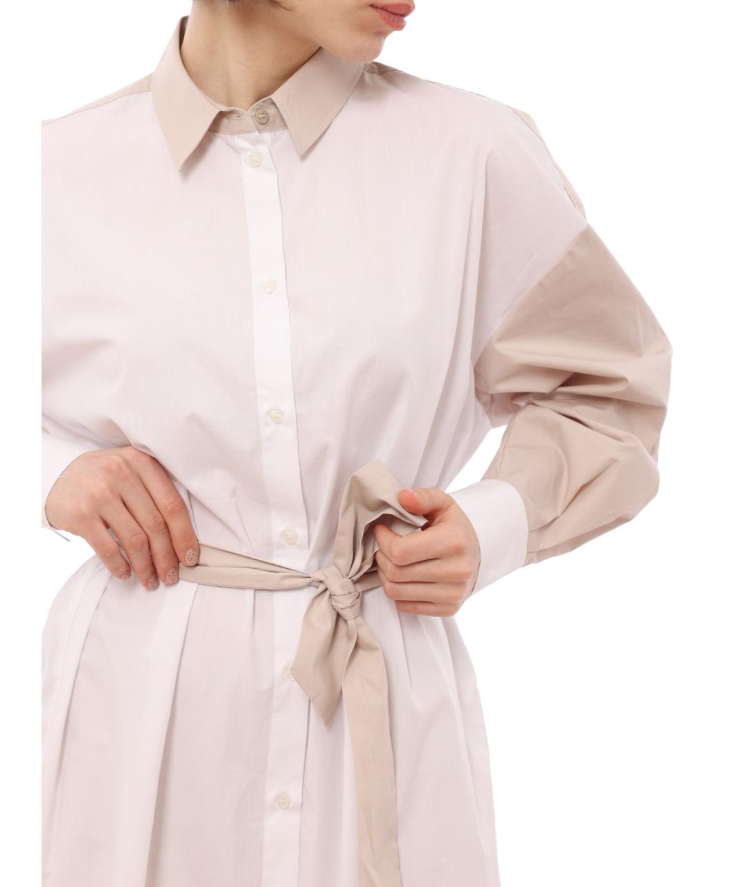 ARMANI EXCHANGE Белое хлопковое повседневное платье, фото 5