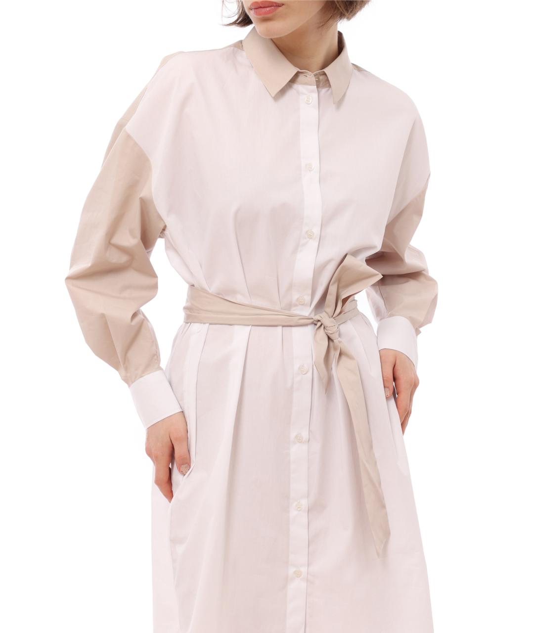 ARMANI EXCHANGE Белое хлопковое повседневное платье, фото 2