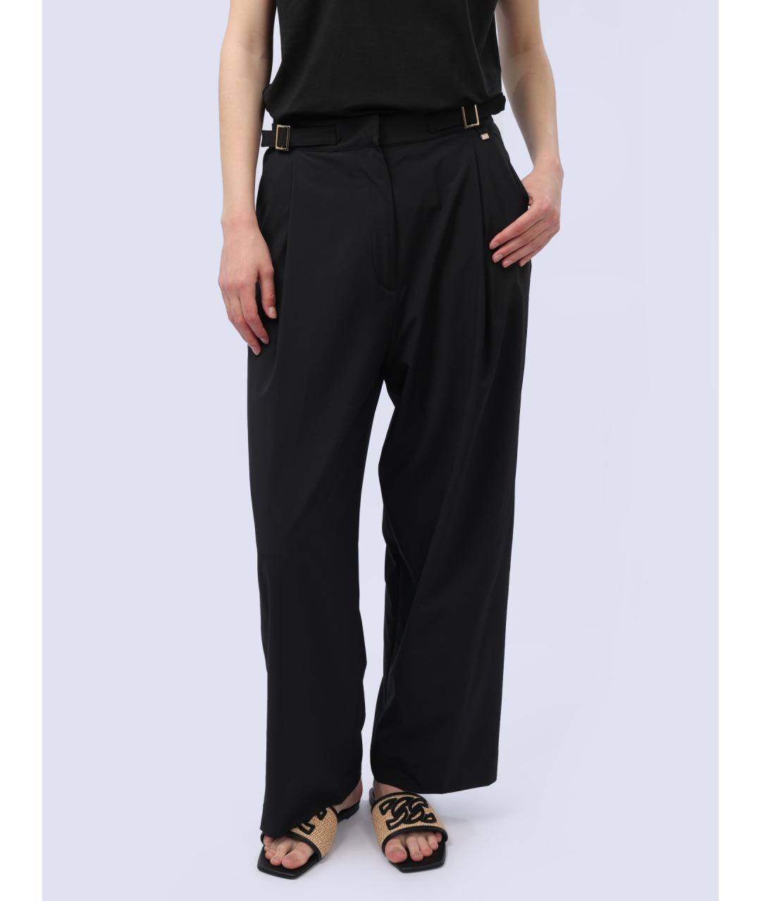 HERNO Черные прямые брюки, фото 7