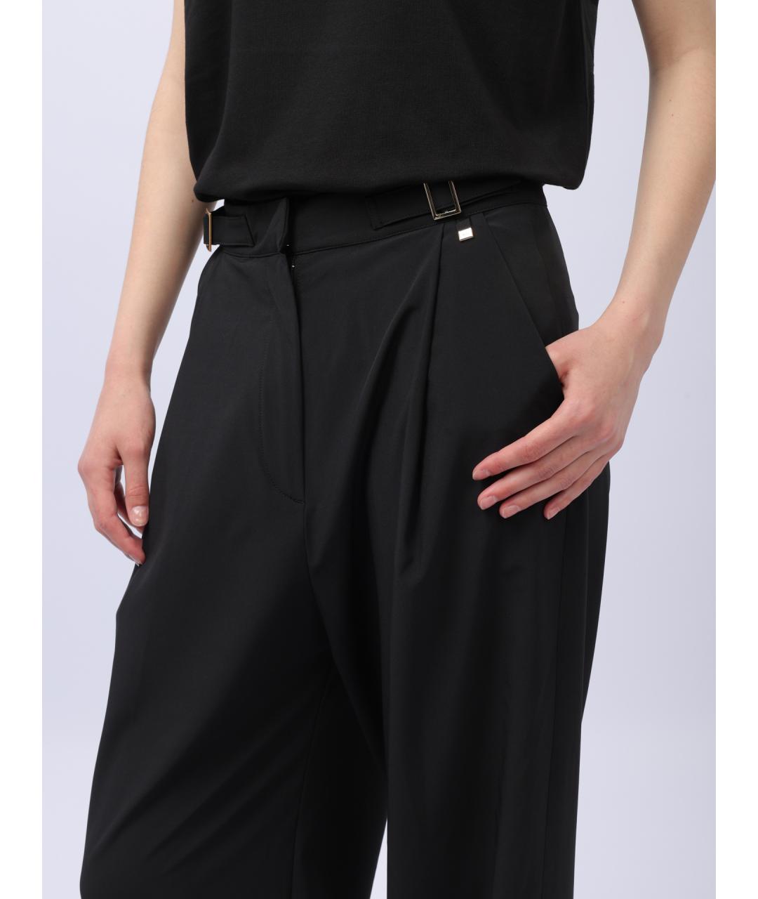 HERNO Черные прямые брюки, фото 4