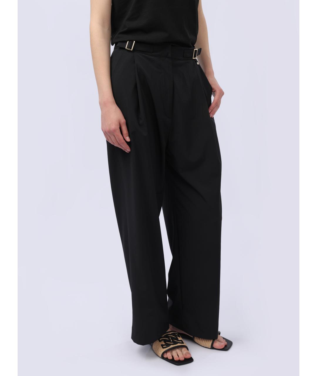 HERNO Черные прямые брюки, фото 5