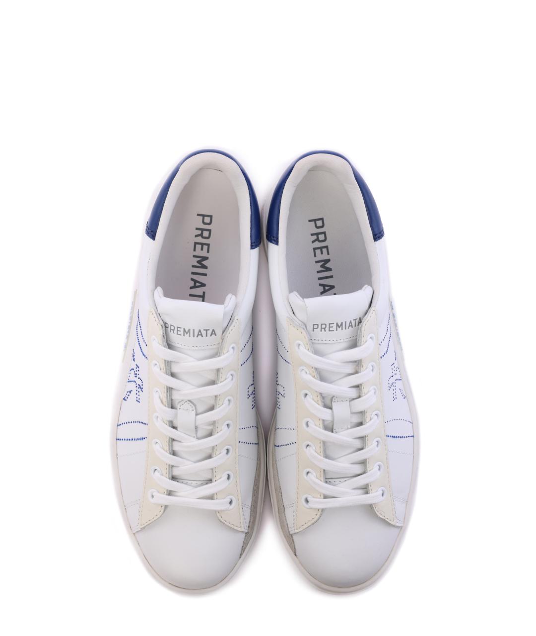 PREMIATA Белые кожаные низкие кроссовки / кеды, фото 5