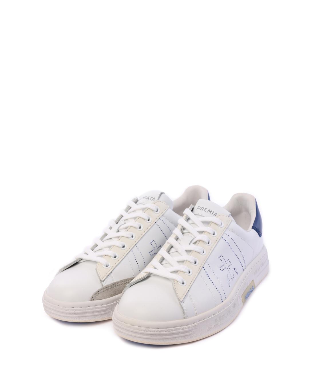 PREMIATA Белые кожаные низкие кроссовки / кеды, фото 2