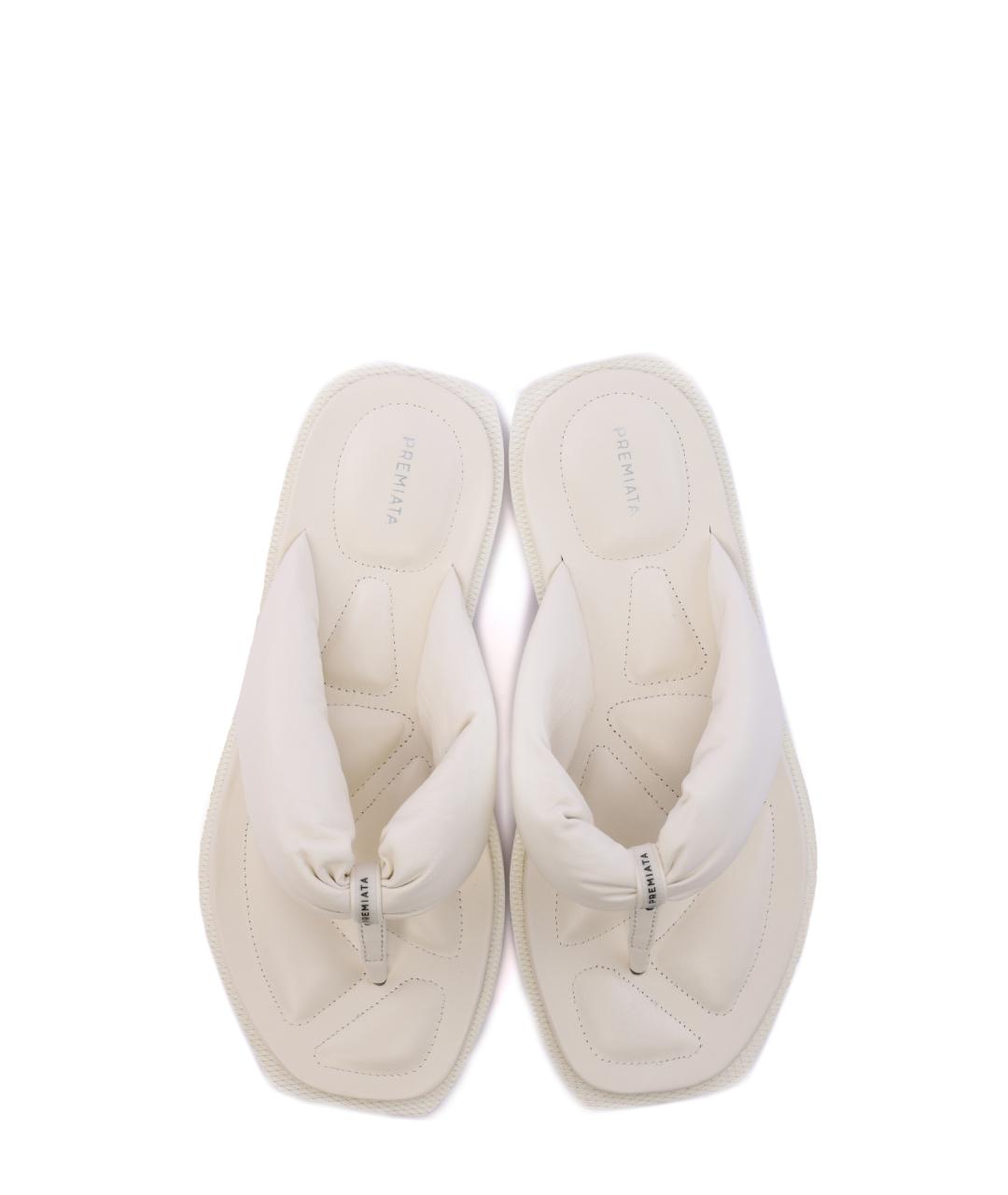 PREMIATA Белые кожаные шлепанцы, фото 4