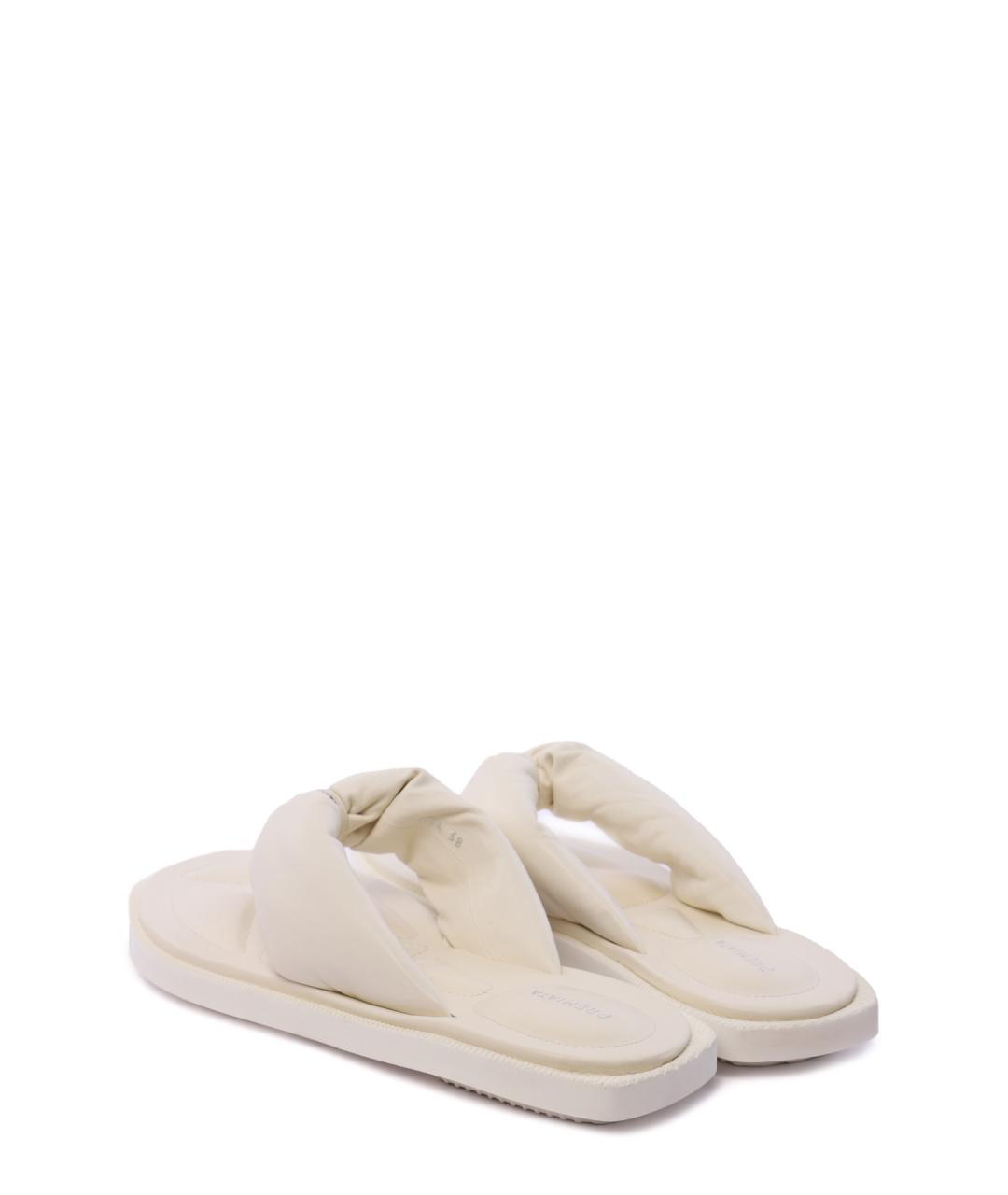 PREMIATA Белые кожаные шлепанцы, фото 3