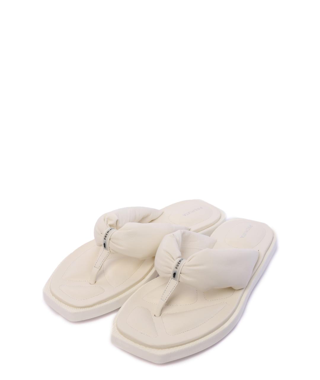 PREMIATA Белые кожаные шлепанцы, фото 2