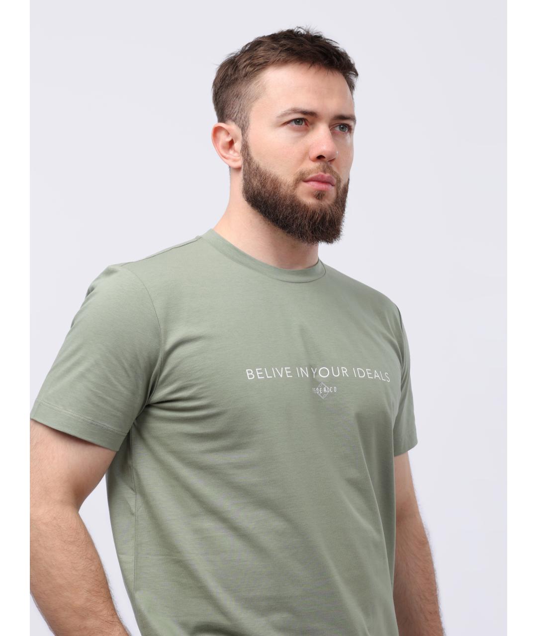 PESERICO Зеленая хлопковая футболка, фото 5