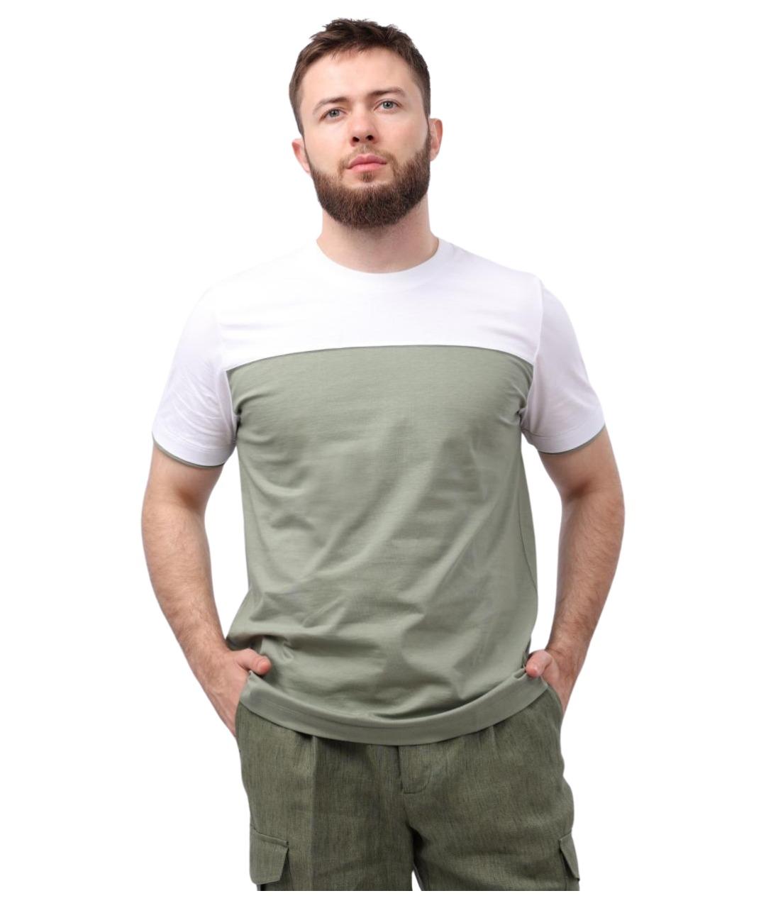 PESERICO Зеленая хлопковая футболка, фото 1