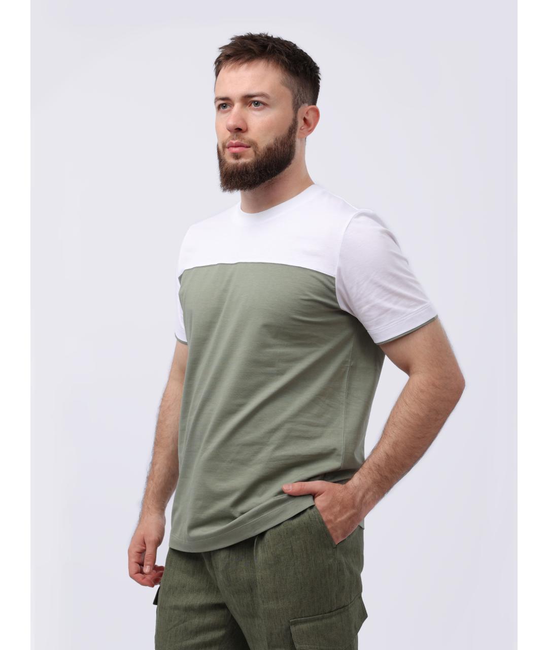 PESERICO Зеленая хлопковая футболка, фото 3