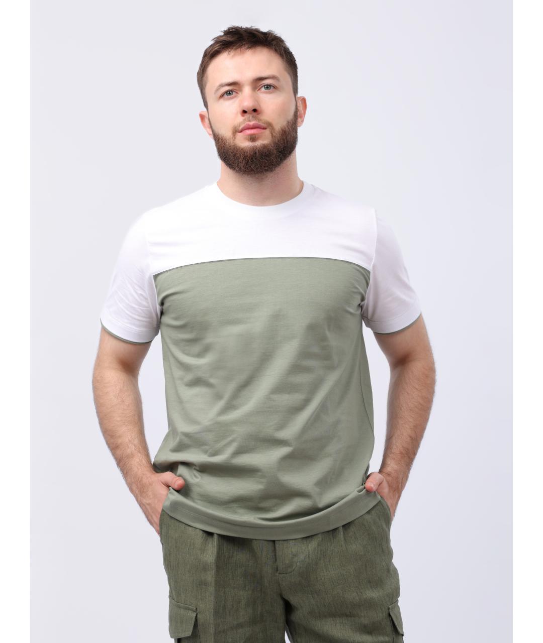 PESERICO Зеленая хлопковая футболка, фото 7