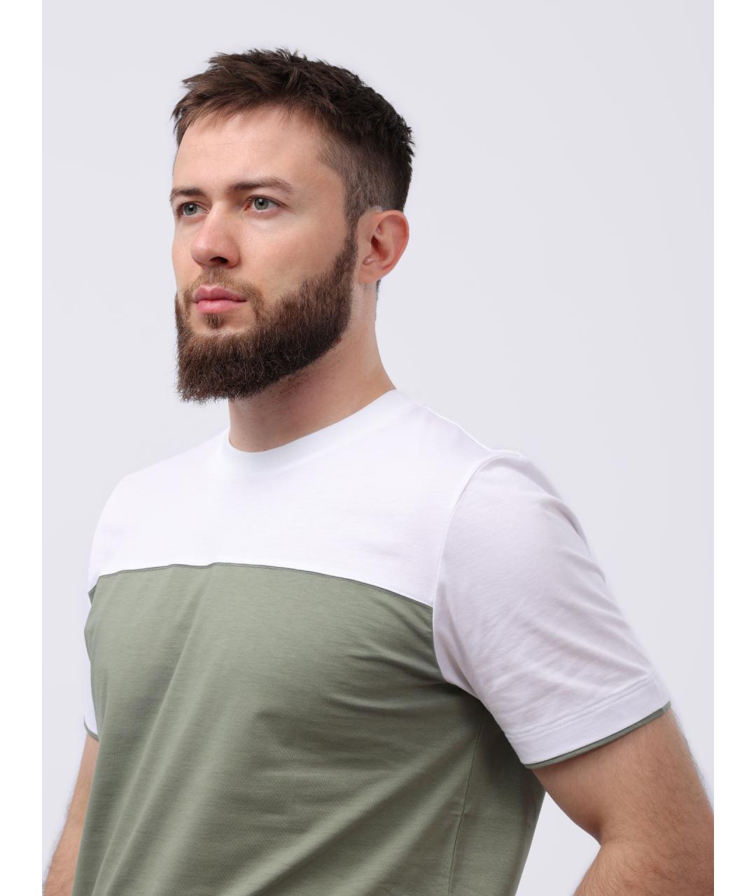 PESERICO Зеленая хлопковая футболка, фото 4