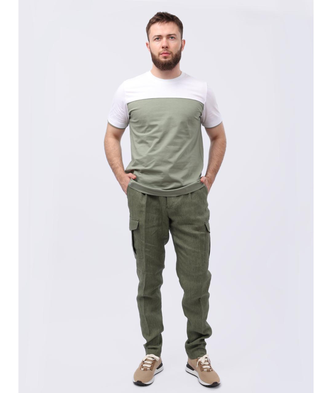 PESERICO Зеленая хлопковая футболка, фото 2