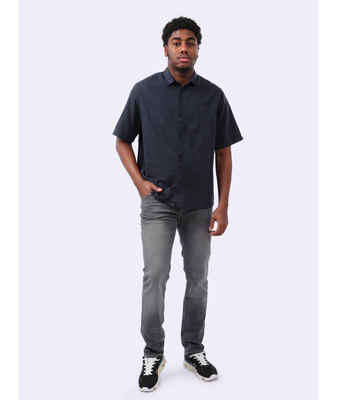 ARMANI EXCHANGE Темно-синяя хлопковая кэжуал рубашка, фото 7