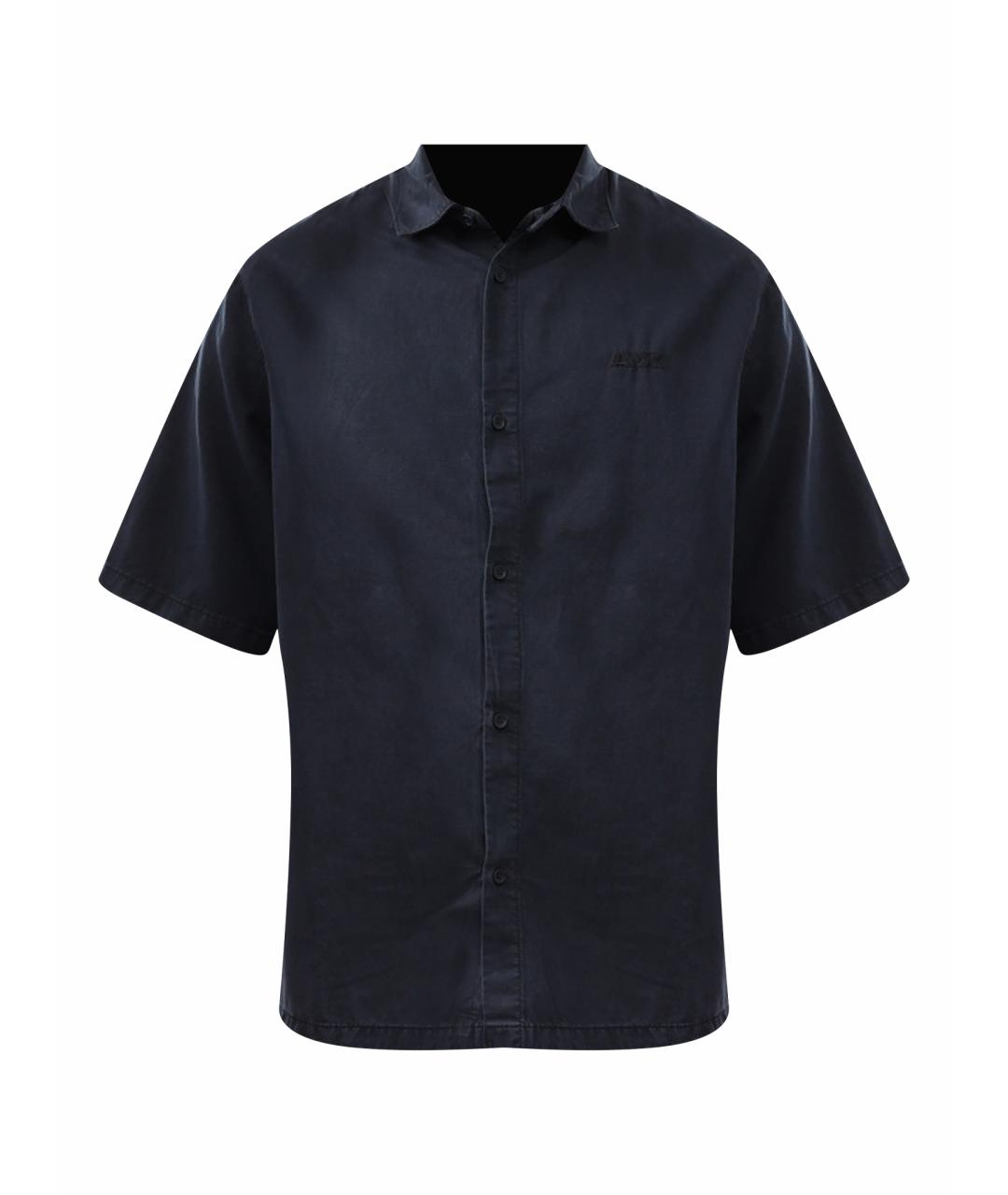 ARMANI EXCHANGE Темно-синяя хлопковая кэжуал рубашка, фото 1