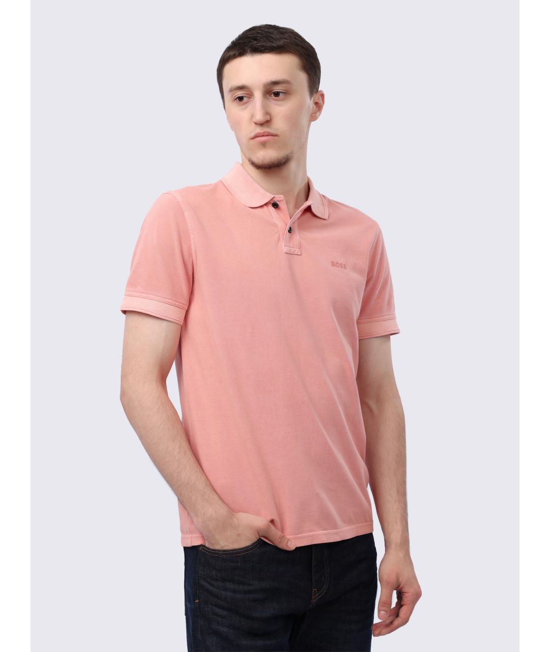 HUGO BOSS Розовое хлопковое поло с коротким рукавом, фото 6