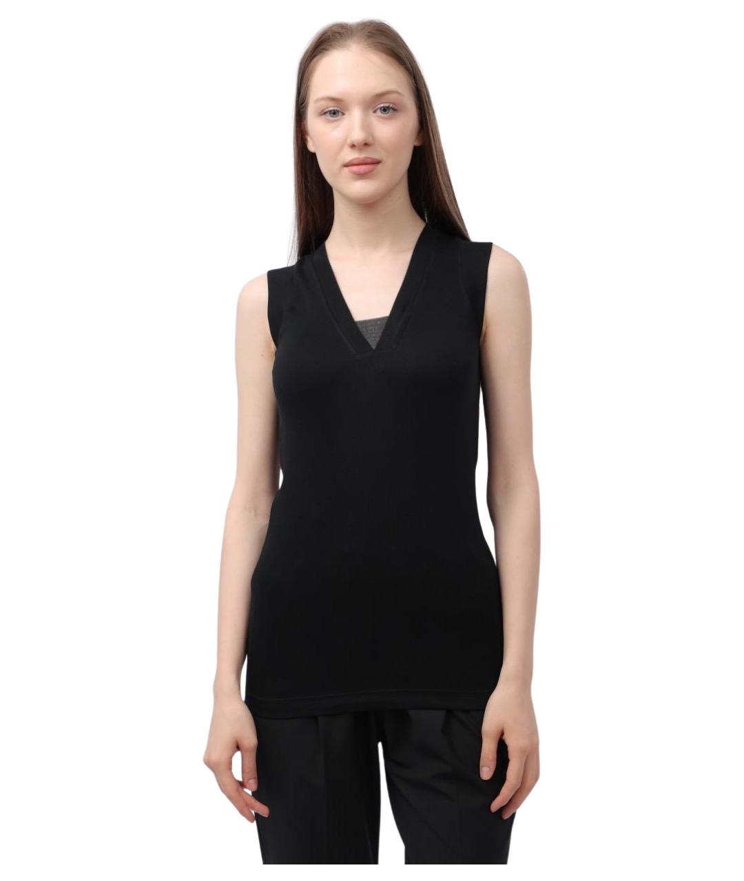 BRUNELLO CUCINELLI Черная хлопковая майка, фото 1