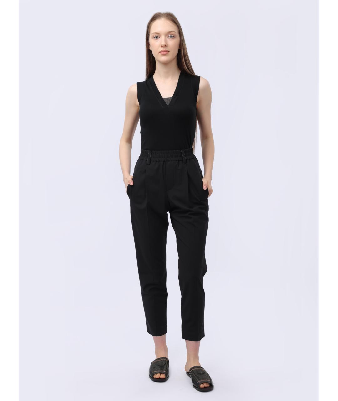 BRUNELLO CUCINELLI Черная хлопковая майка, фото 2