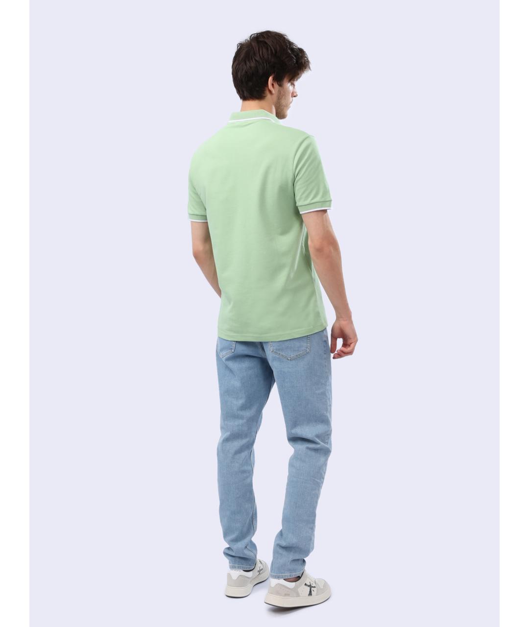 HUGO BOSS Зеленые хлопковое поло с коротким рукавом, фото 4