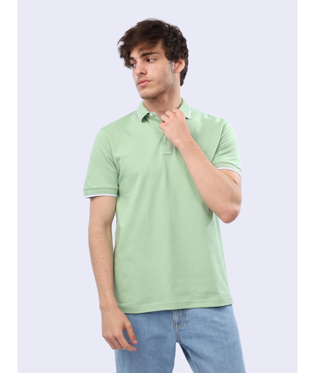 HUGO BOSS Зеленые хлопковое поло с коротким рукавом, фото 2