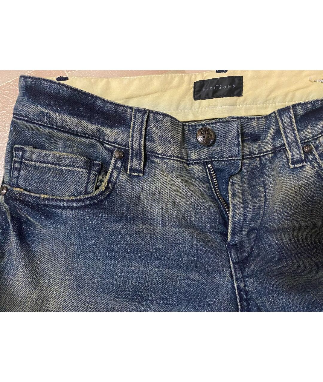 JOHN RICHMOND Синие хлопковые джинсы слим, фото 3