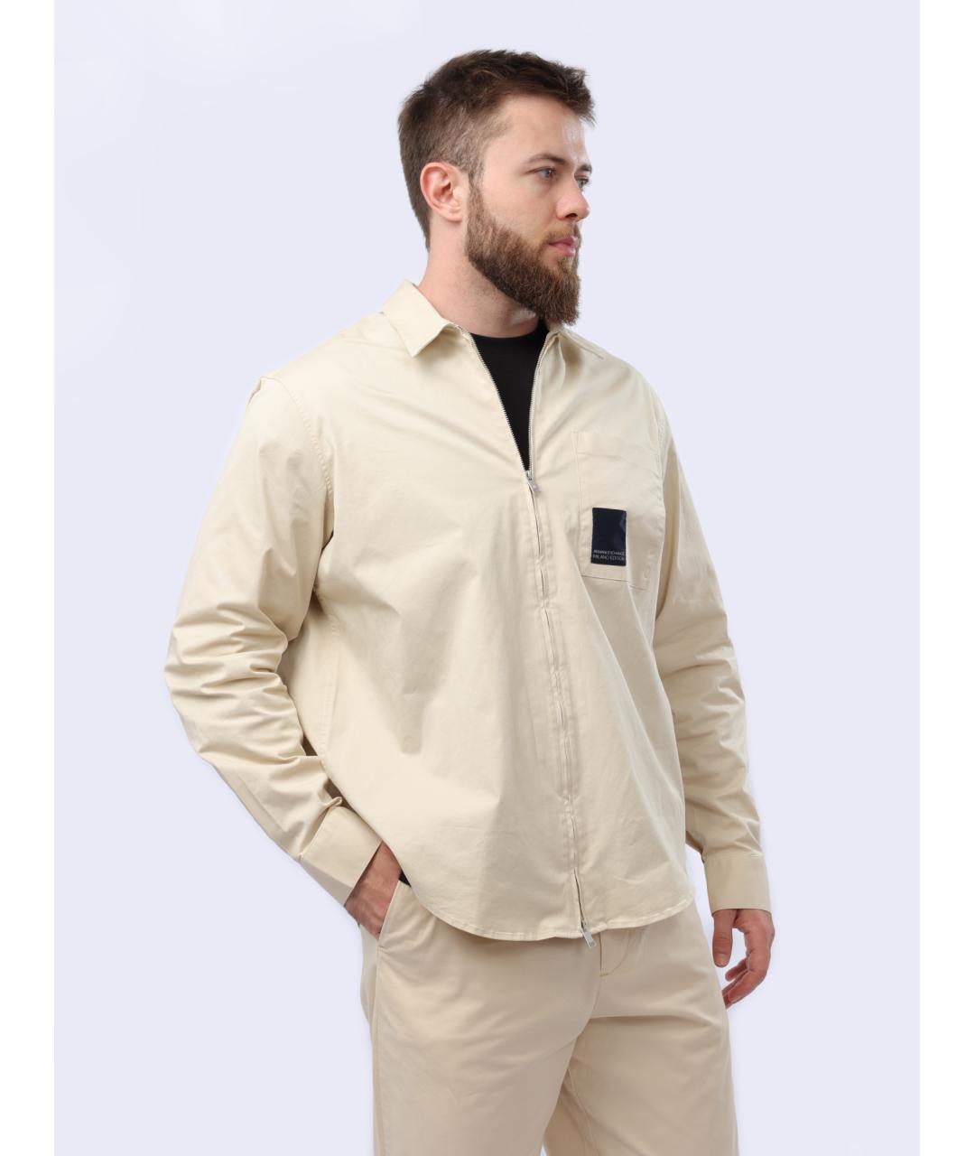 ARMANI EXCHANGE Бежевая кэжуал рубашка, фото 3
