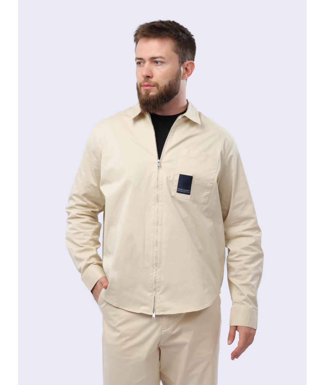 ARMANI EXCHANGE Бежевая кэжуал рубашка, фото 8