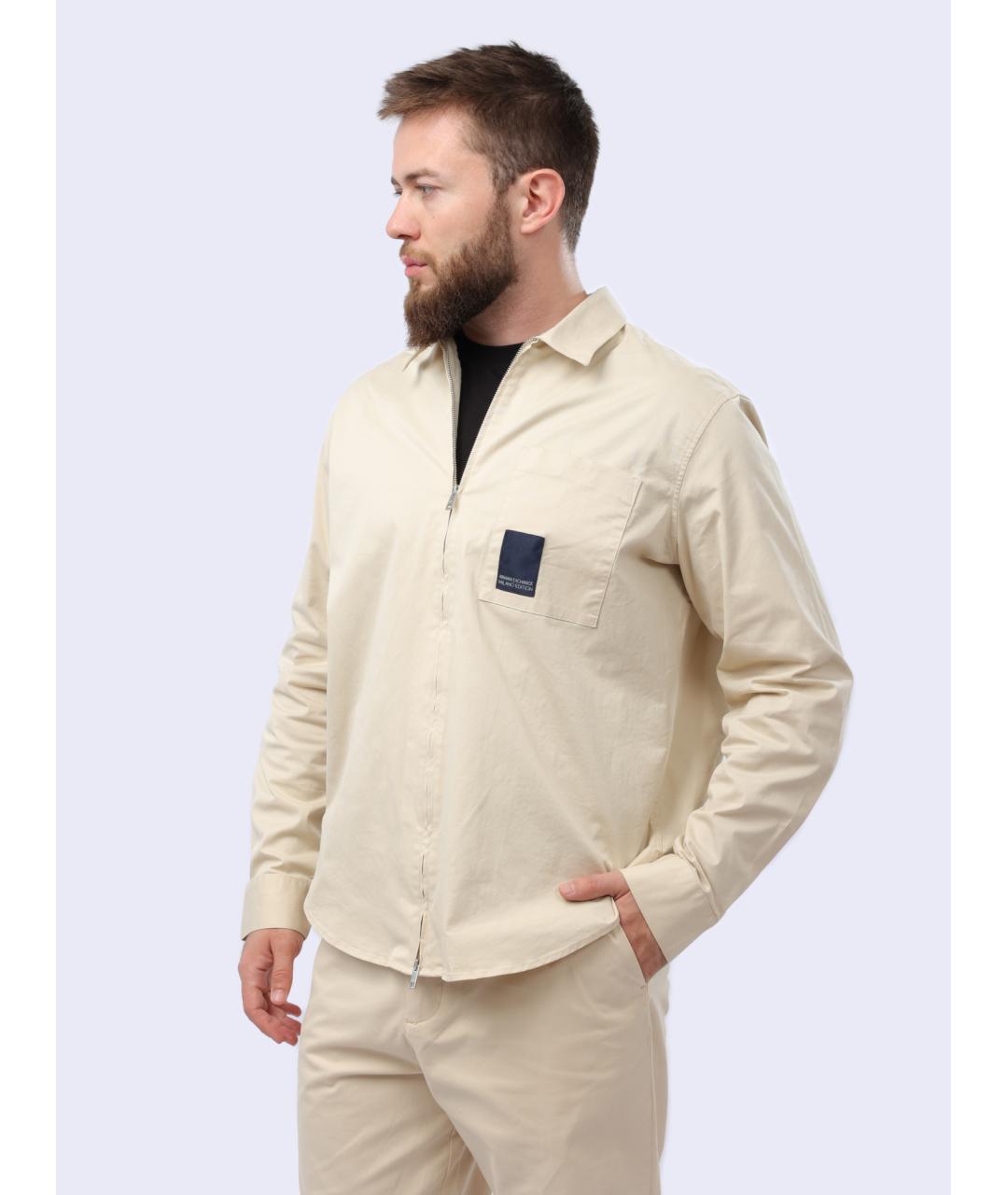 ARMANI EXCHANGE Бежевая кэжуал рубашка, фото 5