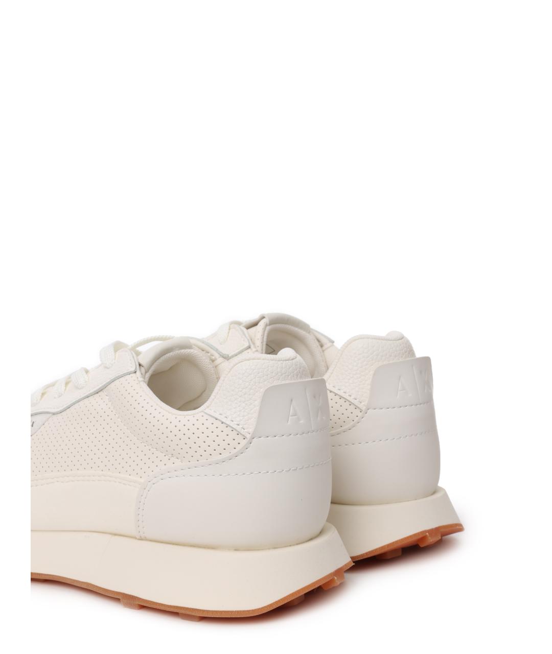 ARMANI EXCHANGE Белые кожаные низкие кроссовки / кеды, фото 6